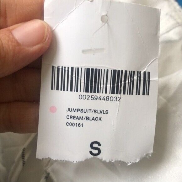 Forever 21 white jumpsuit S plunge deep neck wide avante garde wide leg new - Picture 6 of 9